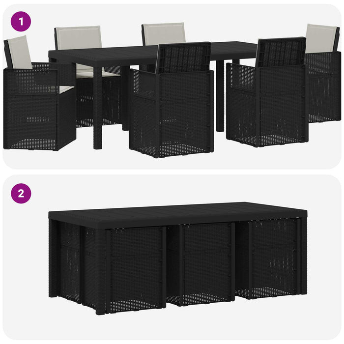 Set de masă pentru grădină 7 pcs Antracit, Gri deschis PP - WALTI WALTI