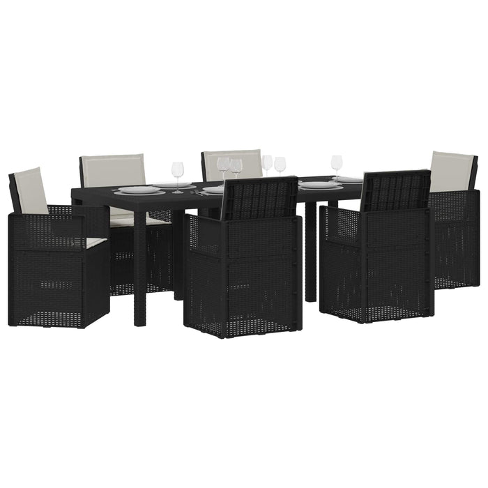 Set de masă pentru grădină 7 pcs Antracit, Gri deschis PP - WALTI WALTI