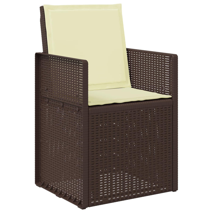 Set de masă pentru grădină cu pernă 7 pcs Maro și Crem PP - WALTI WALTI