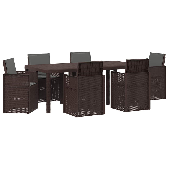 Set de masă pentru grădină cu pernă 7 pcs Maro și Antracit PP - WALTI WALTI