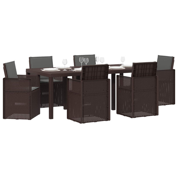 Set de masă pentru grădină cu pernă 7 pcs Maro și Antracit PP - WALTI WALTI
