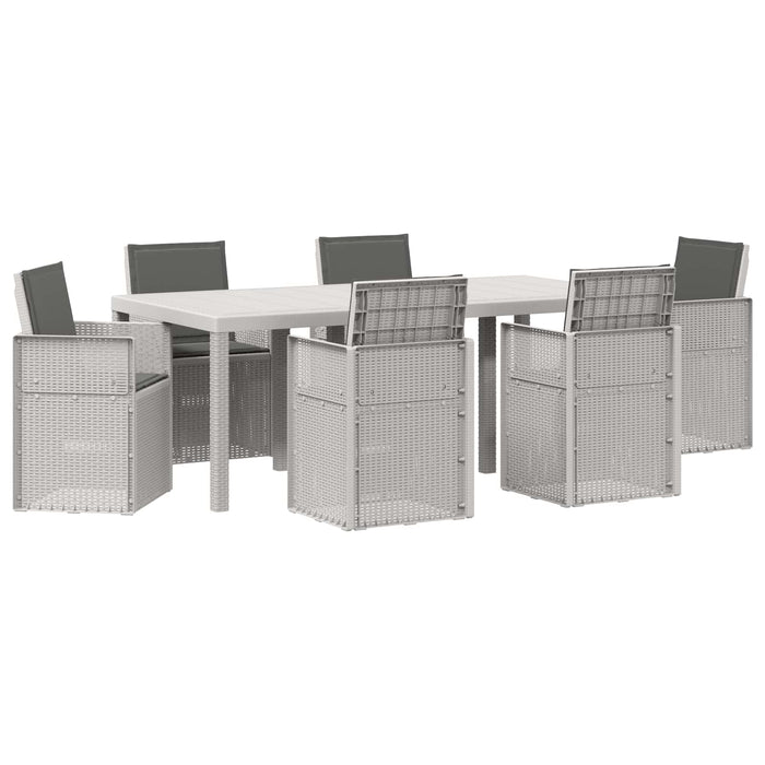 Set de masă pentru grădină cu pernă 7 pcs Alb și antracit PP - WALTI WALTI