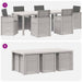 Set de masă pentru grădină cu pernă 7 pcs Alb și antracit PP - WALTI WALTI