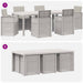 Set de masă pentru grădină cu pernă 7 pcs Alb și gri deschis PP - WALTI WALTI
