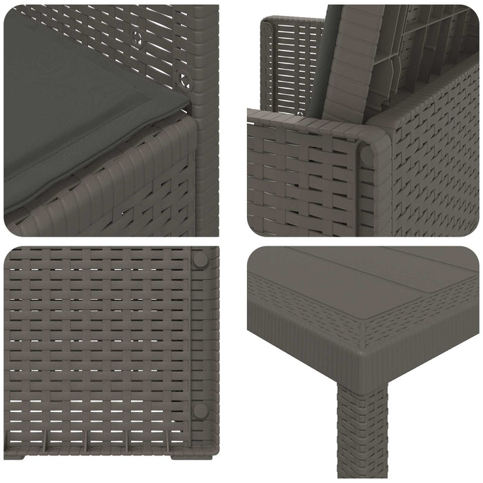 Set de masă pentru grădină 7 pcs Gri deschis și antracit PP - WALTI WALTI