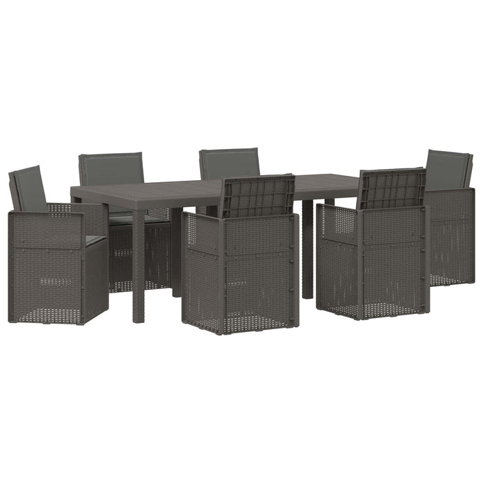 Set de masă pentru grădină 7 pcs Gri deschis și antracit PP - WALTI WALTI