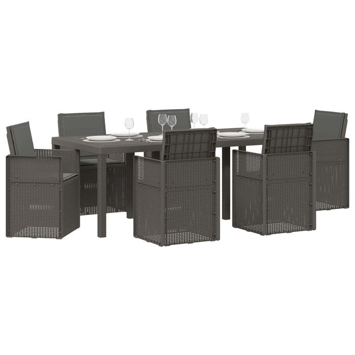 Set de masă pentru grădină 7 pcs Gri deschis și antracit PP - WALTI WALTI