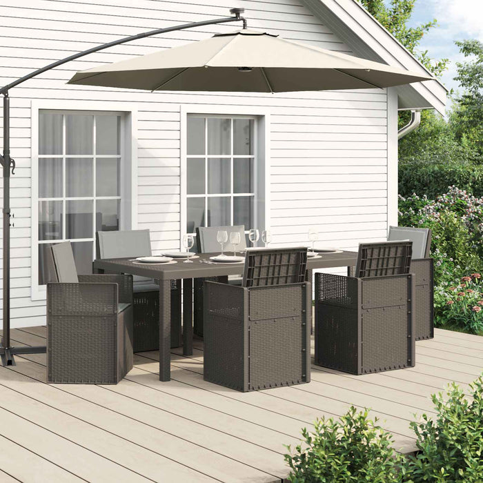 Set de masă pentru grădină cu pernă 7 pcs Gri deschis PP - WALTI WALTI