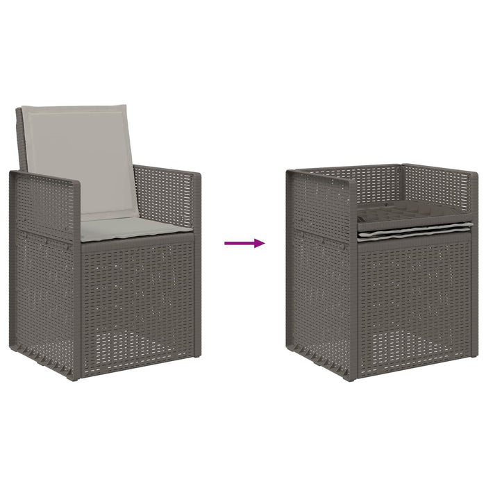 Set de masă pentru grădină cu pernă 7 pcs Gri deschis PP - WALTI WALTI