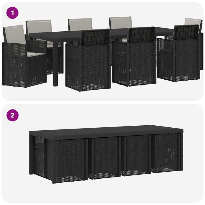 Set de masă pentru grădină 9 buc. Antracit, Gri deschis PP - WALTI WALTI
