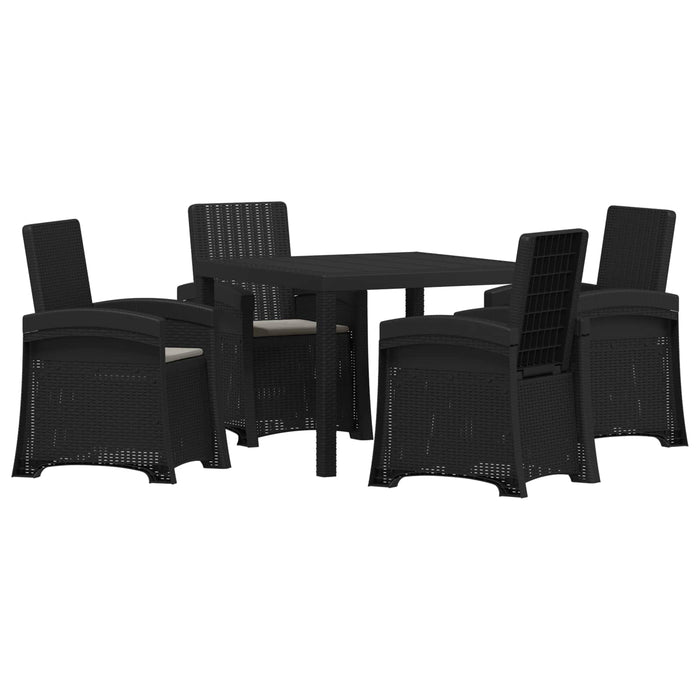 Set de masă pentru grădină 5 buc. Antracit, Gri deschis PP WALTI