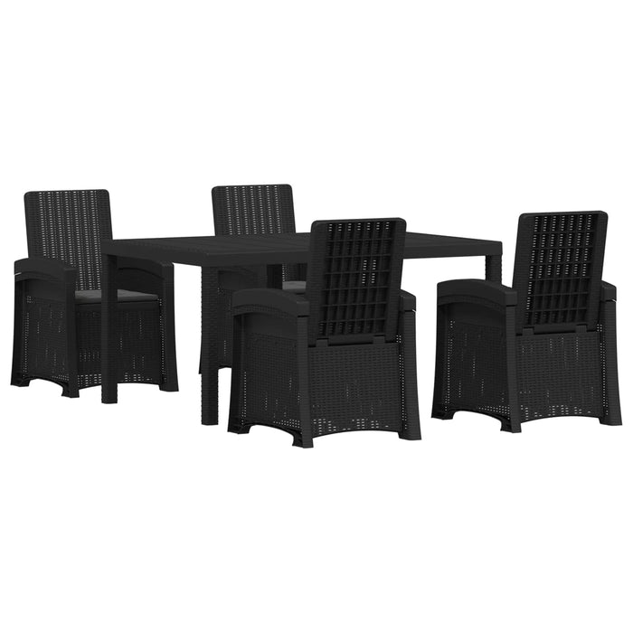 Set de masă pentru grădină 5 buc. Antracit PP WALTI