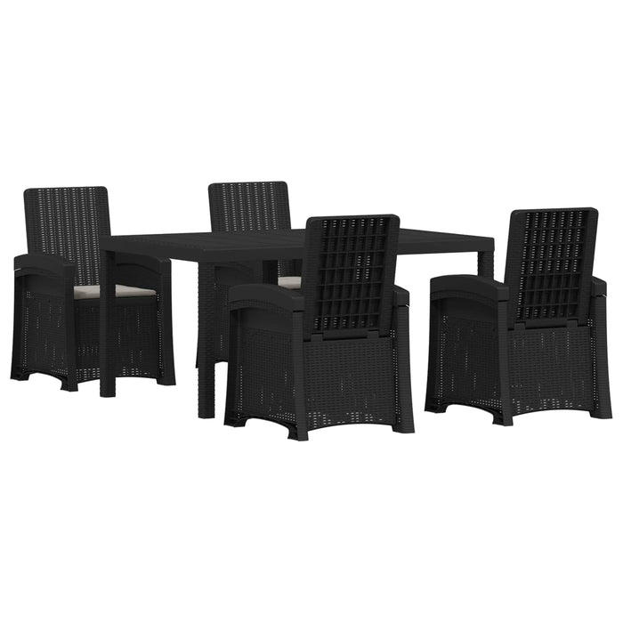Set de masă pentru grădină 5 buc. Antracit, Gri deschis PP WALTI