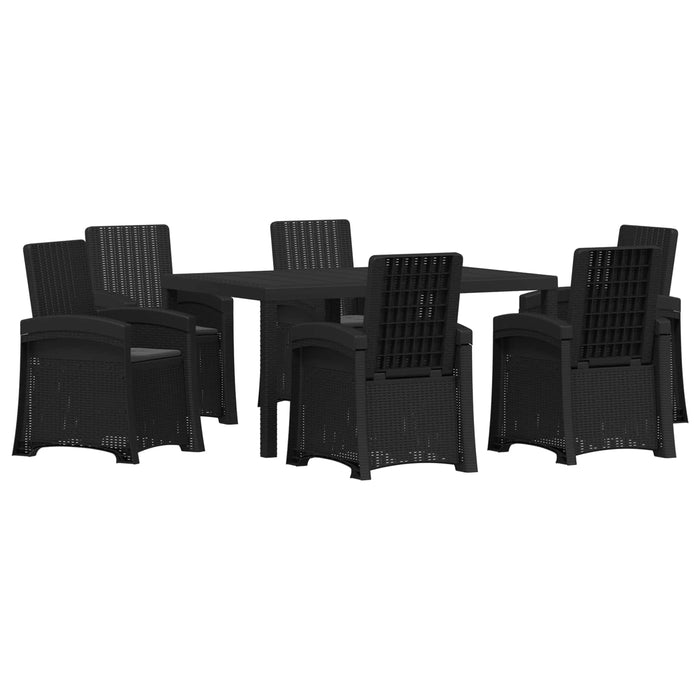 Set de masă pentru grădină 7 buc. Antracit PP WALTI