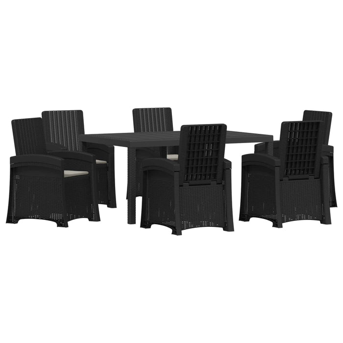 Set de masă pentru grădină 7 buc. Antracit, Gri deschis PP WALTI