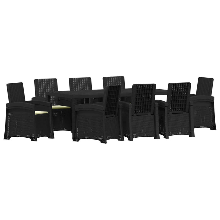 Set de masă pentru grădină 9 buc. Antracit și crem PP WALTI
