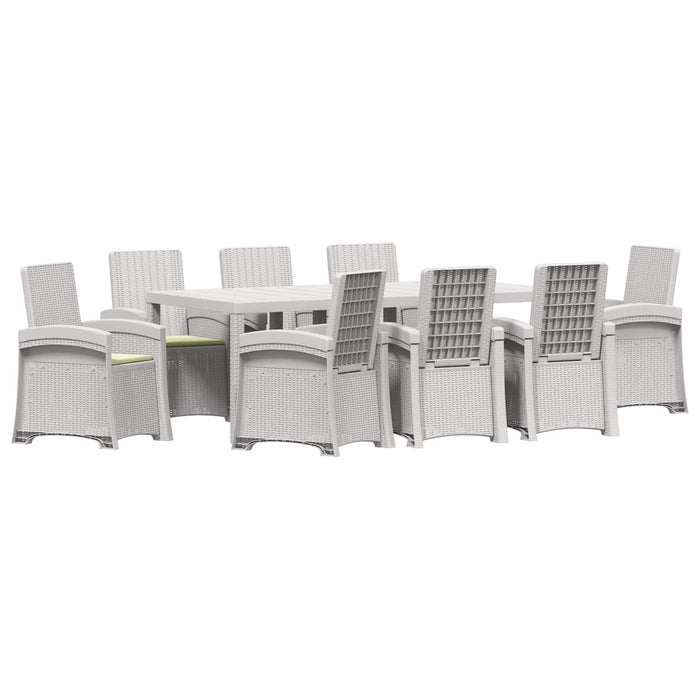 Set de masă pentru grădină 9 buc. Alb și crem PP WALTI