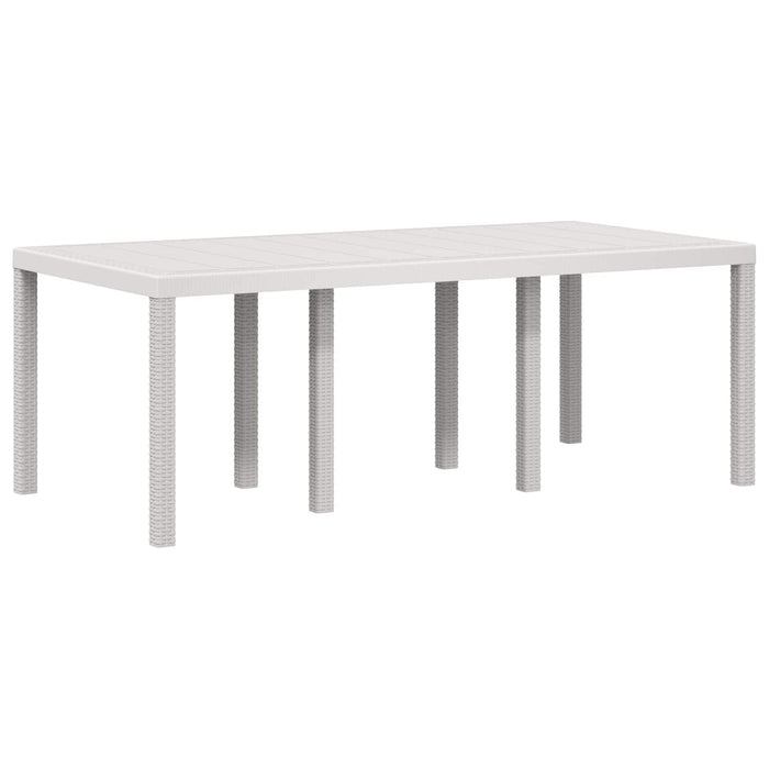 Set de masă pentru grădină 9 buc. Alb și gri deschis PP WALTI