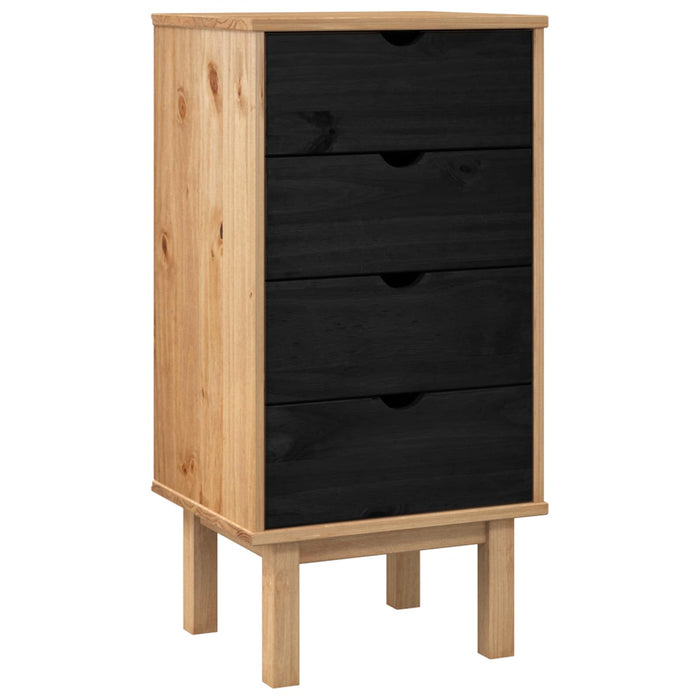 Comodă cu sertare OTTA Negru 45 x 39 x 90 cm Lemn masiv de pin - WALTI WALTI