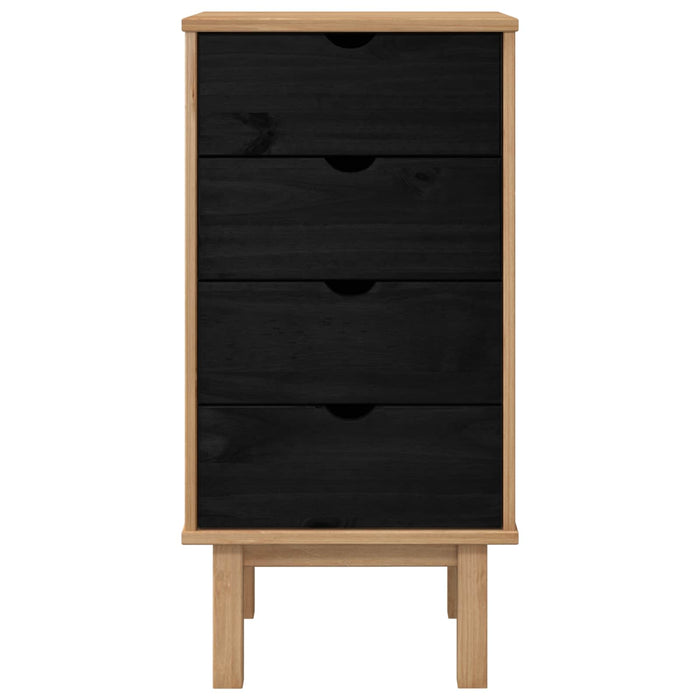 Comodă cu sertare OTTA Negru 45 x 39 x 90 cm Lemn masiv de pin - WALTI WALTI