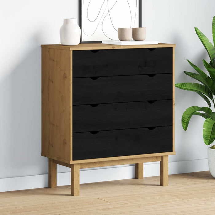 Comodă cu sertare cu sertar OTTA Negru 76,5 x 39,5 x 90 cm - WALTI WALTI