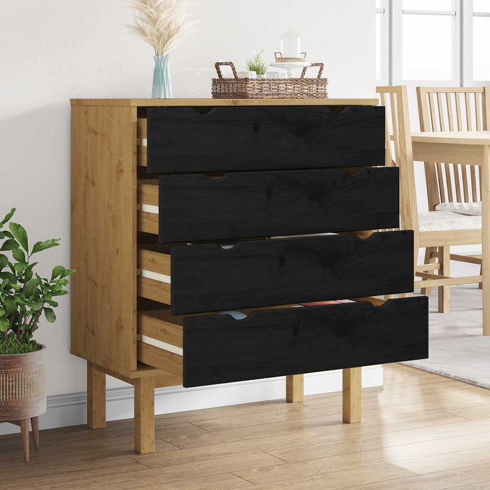 Comodă cu sertare cu sertar OTTA Negru 76,5 x 39,5 x 90 cm - WALTI WALTI