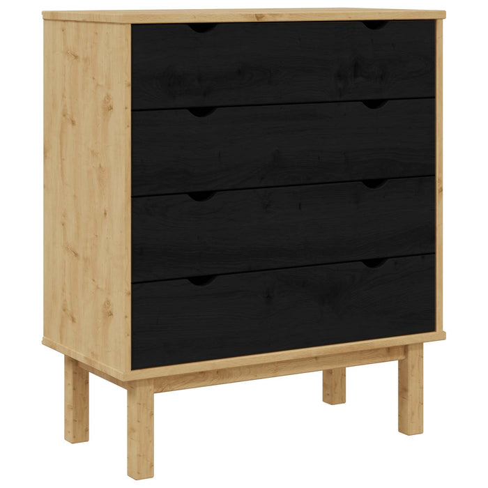 Comodă cu sertare cu sertar OTTA Negru 76,5 x 39,5 x 90 cm - WALTI WALTI