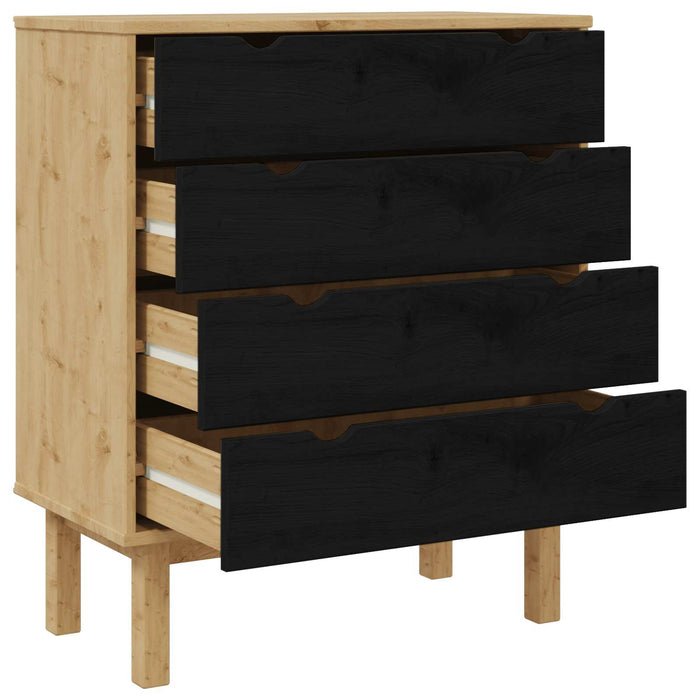 Comodă cu sertare cu sertar OTTA Negru 76,5 x 39,5 x 90 cm - WALTI WALTI