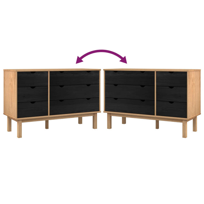 Dulap cu sertare cu sertar OTTA Negru 111 x 43 x 73,5 cm - WALTI WALTI