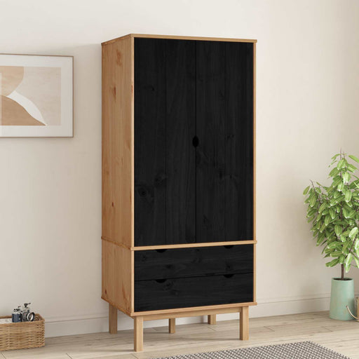 Dulap cu sertar OTTA Negru 76,5 x 53 x 172 cm Lemn masiv de pin - WALTI WALTI