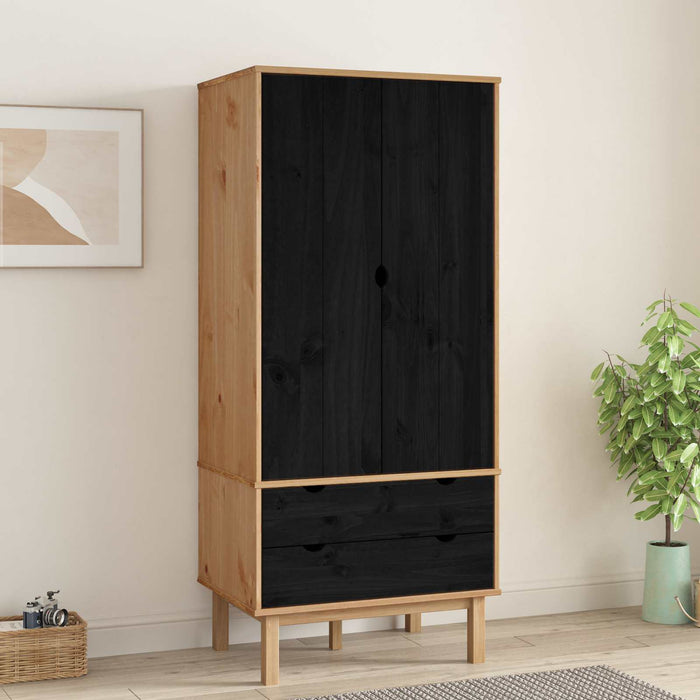 Dulap cu sertar OTTA Negru 76,5 x 53 x 172 cm Lemn masiv de pin - WALTI WALTI