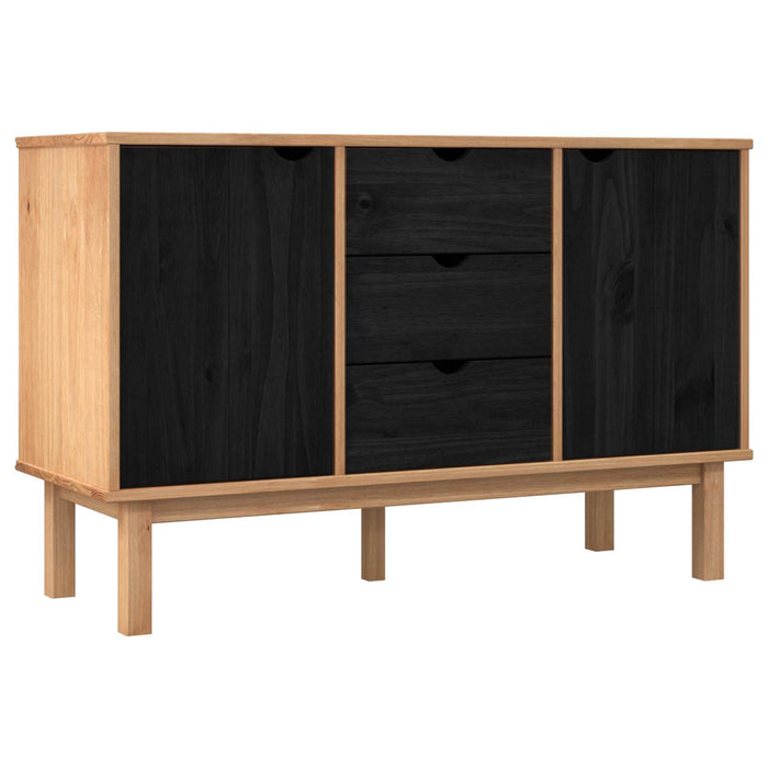 Bufet OTTA Negru 113,5 x 43 x 73 cm Lemn masiv de pin - WALTI WALTI