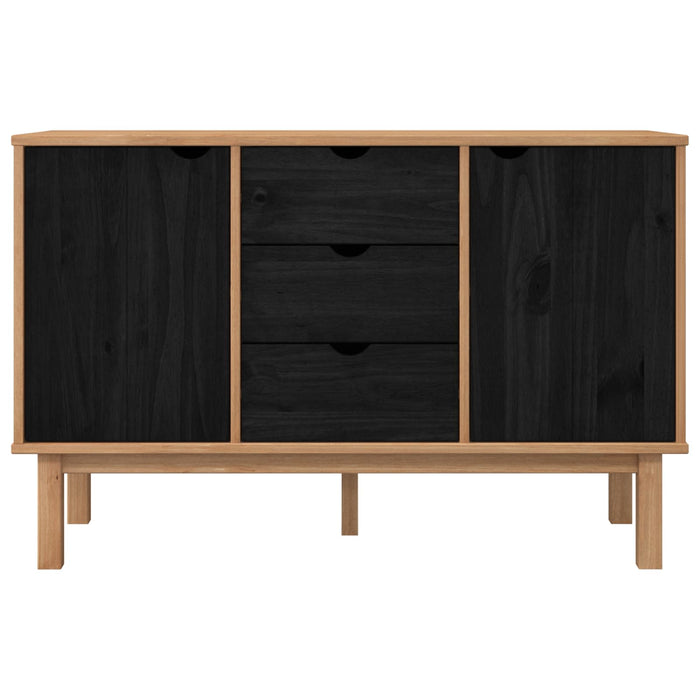 Bufet OTTA Negru 113,5 x 43 x 73 cm Lemn masiv de pin - WALTI WALTI
