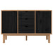 Bufet OTTA Negru 113,5 x 43 x 73 cm Lemn masiv de pin - WALTI WALTI