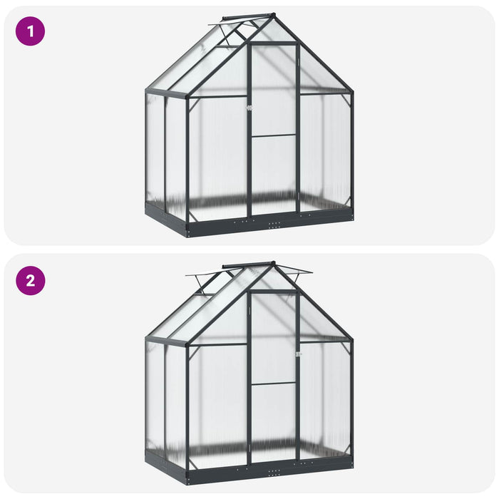 Seră de grădină cu ușă cu blocare Antracit 183,5 x 123 x 207 cm - WALTI WALTI