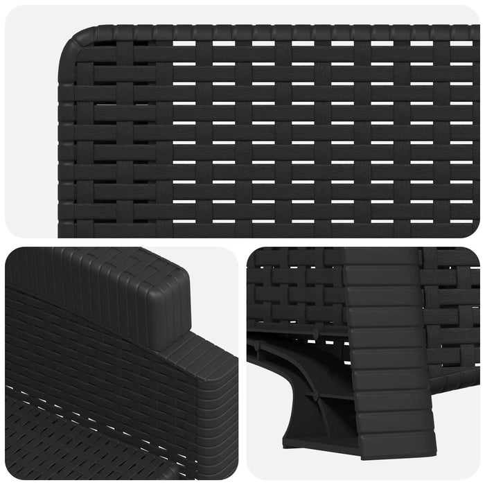 Scaun de grădină reclinabil aspect rattan Antracit PP WALTI