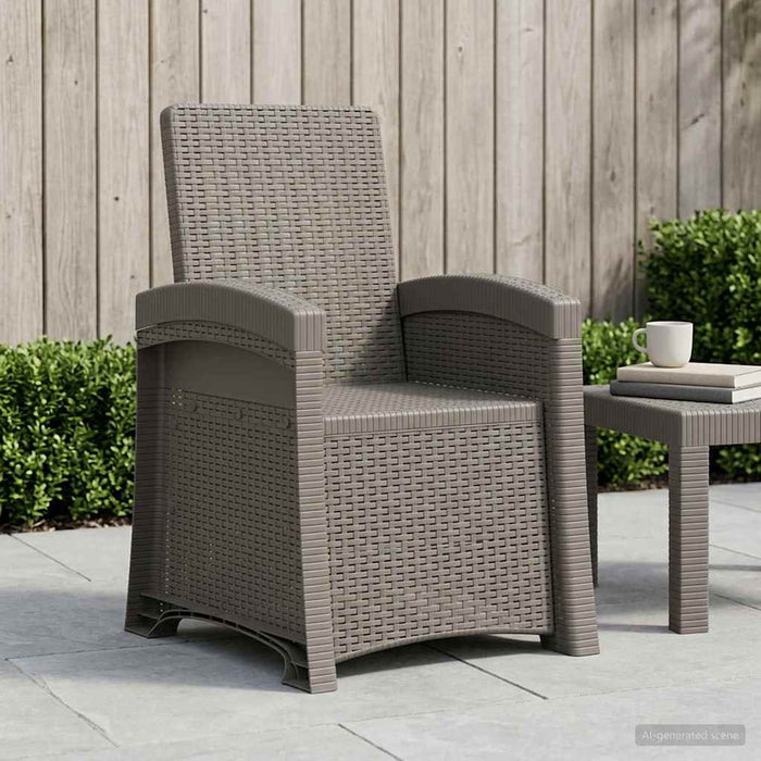 Scaun de grădină reclinabil aspect rattan Gri deschis PP WALTI