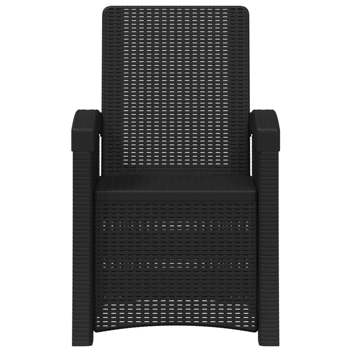 Scaun de grădină reclinabil aspect rattan 2 pcs Antracit PP WALTI