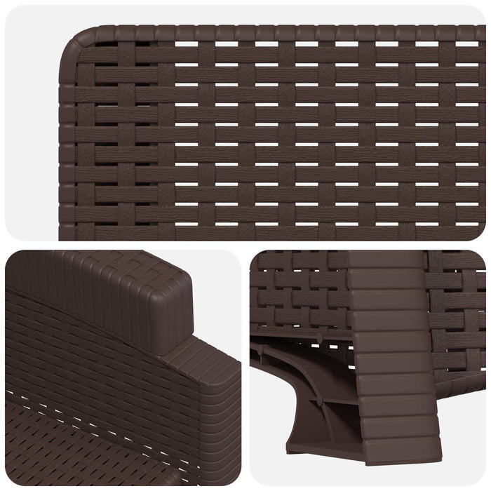 Scaun de grădină reclinabil aspect rattan 2 pcs Maro PP WALTI