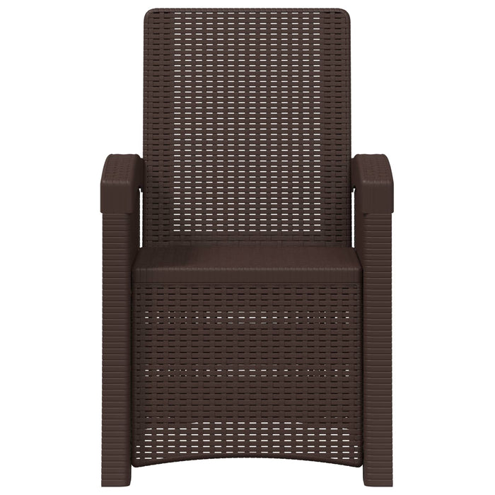 Scaun de grădină reclinabil aspect rattan 2 pcs Maro PP WALTI