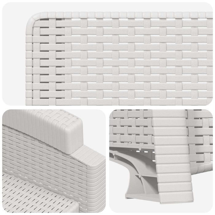 Scaun de grădină reclinabil aspect rattan 2 pcs Alb PP WALTI