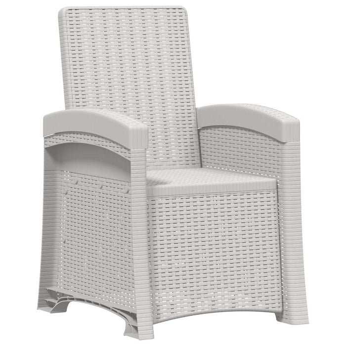 Scaun de grădină reclinabil aspect rattan 2 pcs Alb PP WALTI