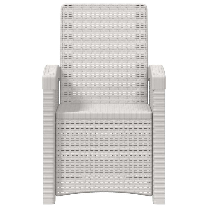 Scaun de grădină reclinabil aspect rattan 2 pcs Alb PP WALTI