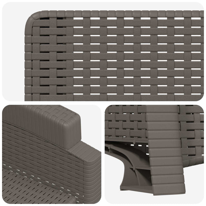 Scaun de grădină reclinabil aspect rattan 2 pcs Gri deschis PP WALTI