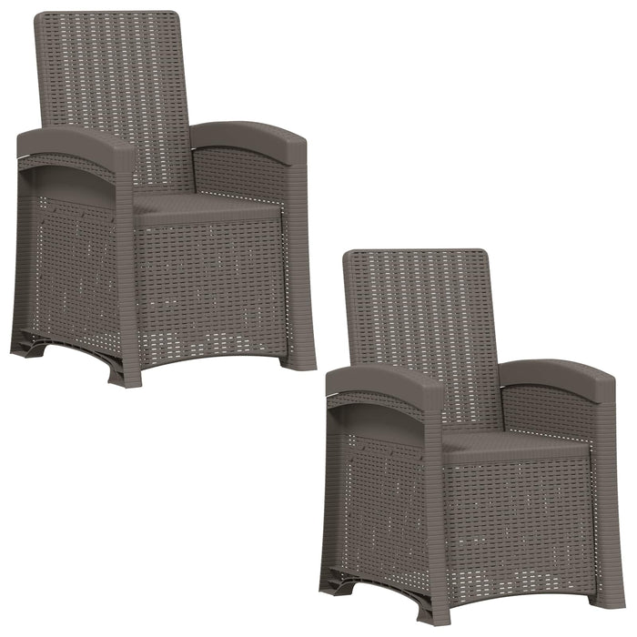Scaun de grădină reclinabil aspect rattan 2 pcs Gri deschis PP WALTI
