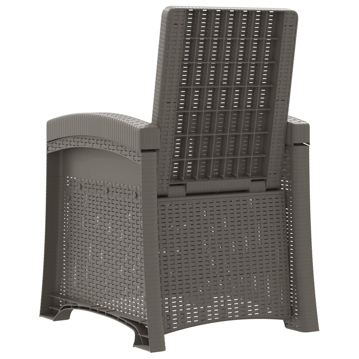 Scaun de grădină reclinabil aspect rattan 2 pcs Gri deschis PP WALTI