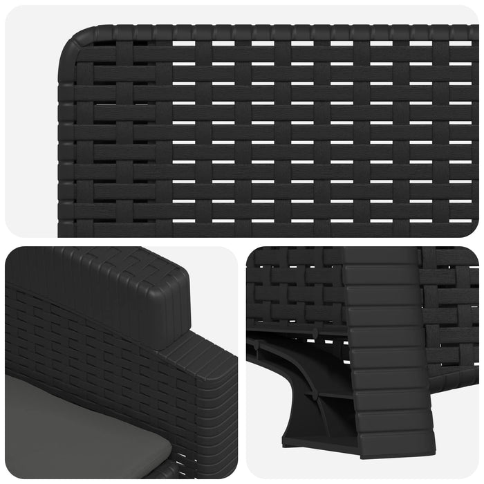 Scaun de grădină reclinabil aspect rattan Antracit PP WALTI
