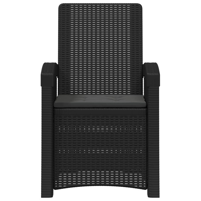 Scaun de grădină reclinabil aspect rattan Antracit PP WALTI