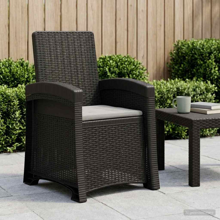 Scaun de grădină reclinabil aspect rattan Antracit, Gri deschis WALTI