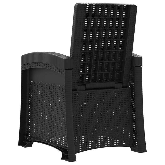 Scaun de grădină reclinabil aspect rattan Antracit, Gri deschis WALTI